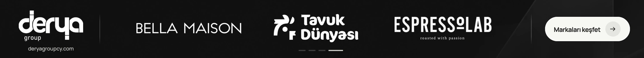 Bella Maison, Tavuk Dünyası ve Espressolab logolarını gösteren banner sahnesi