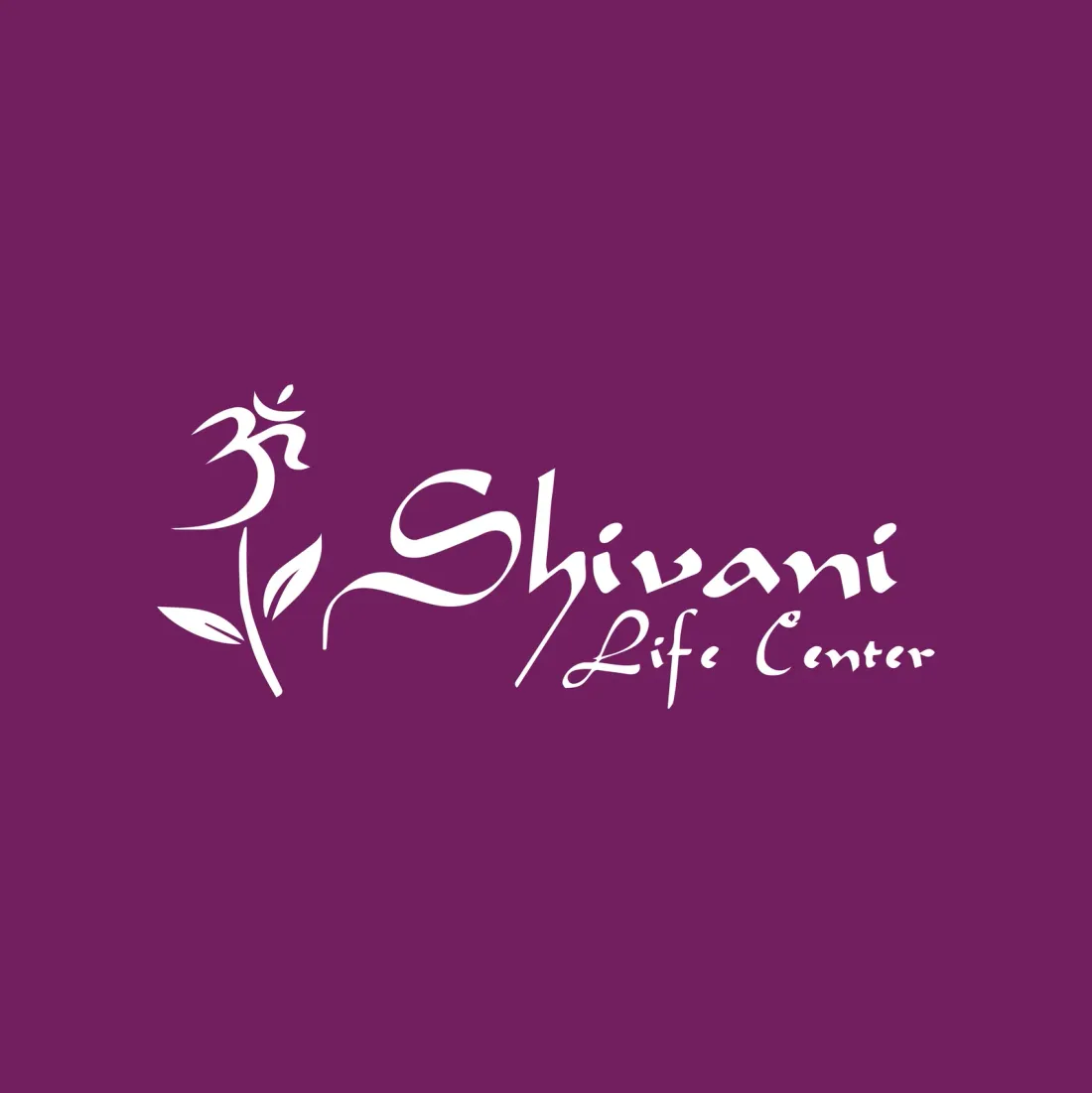 Shivani Life Center logosu, mor zemin üzerinde