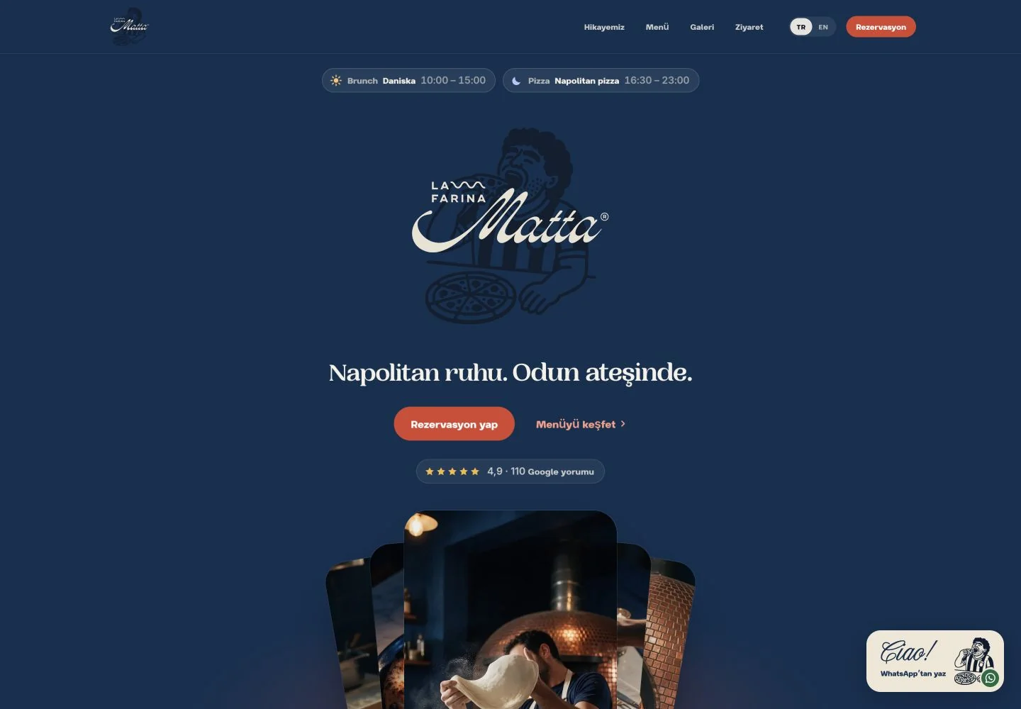 La Farina Matta web sitesi ana sayfası